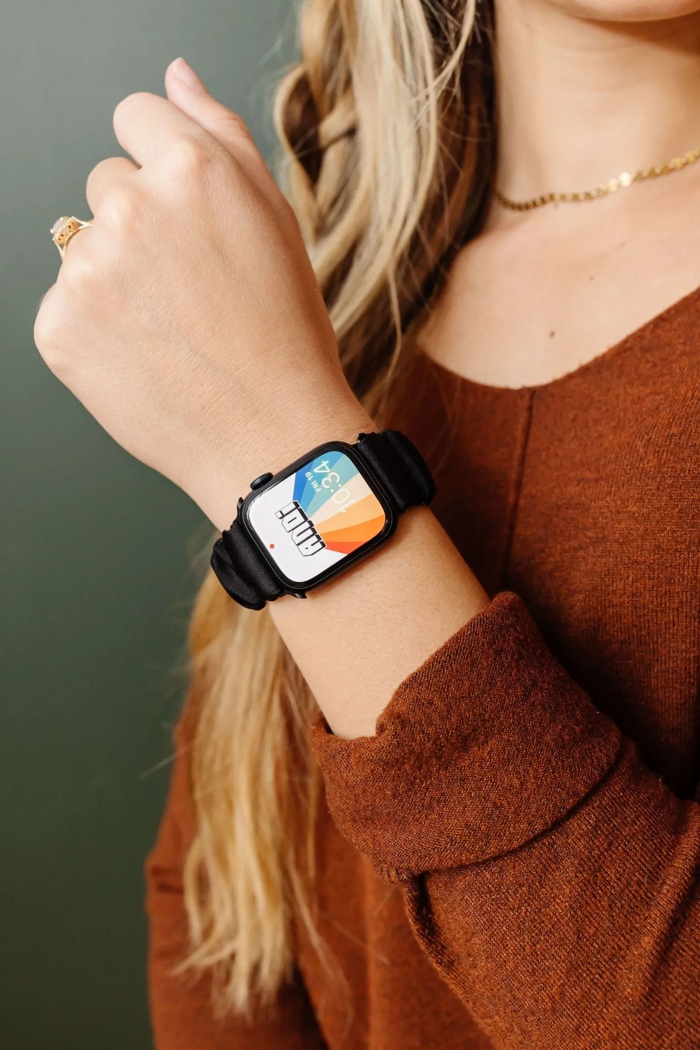 Onyx Luxe Scrunchie Band Compatible with Apple Watch