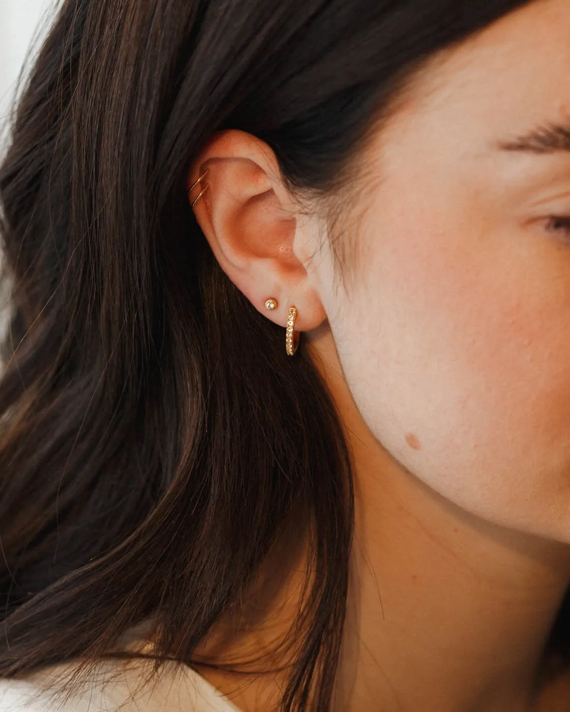 Ophelia White Sapphire Hoops