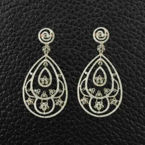 Ornate Diamond Dangle Earrings