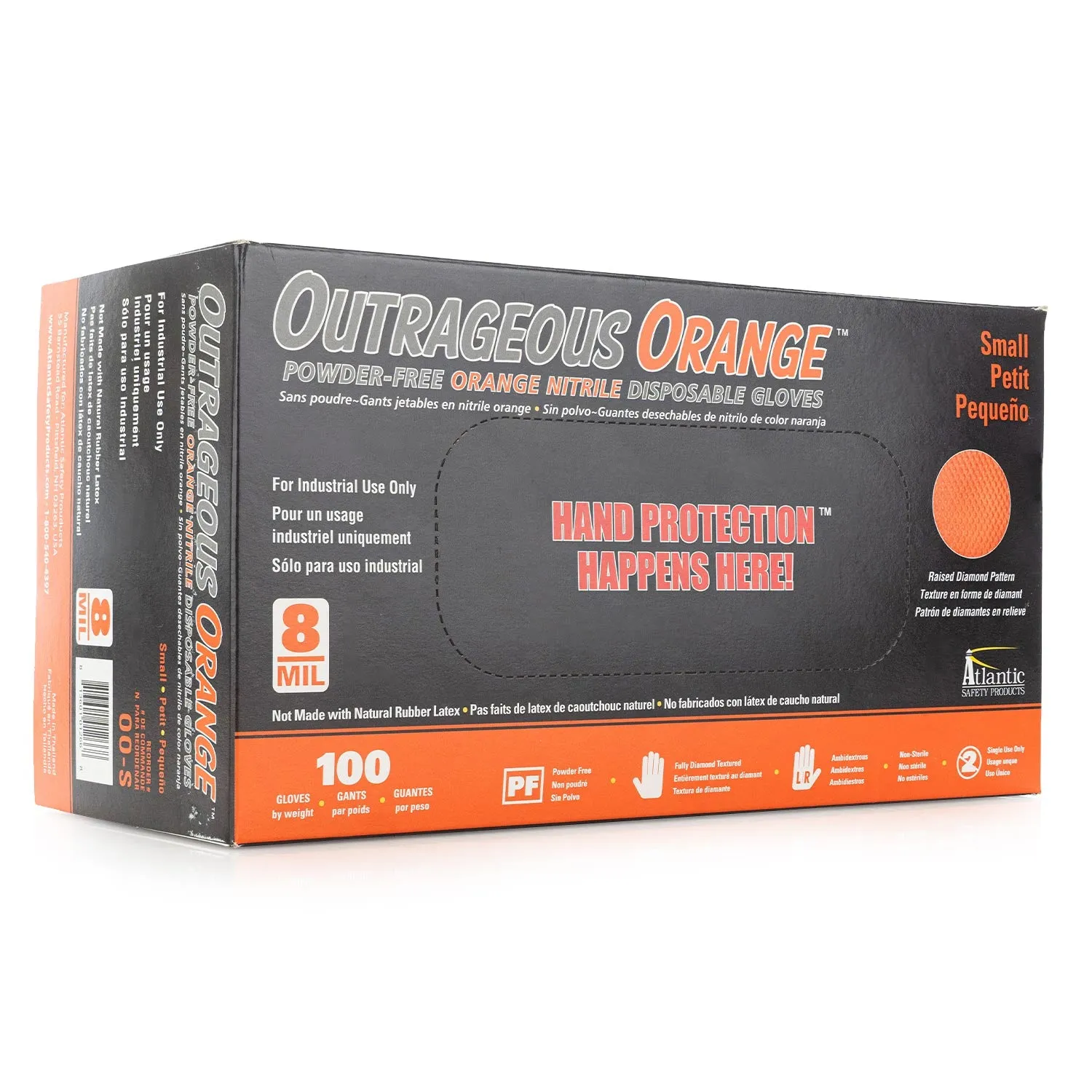 Outrageous Orange Textured Nitrile Gloves