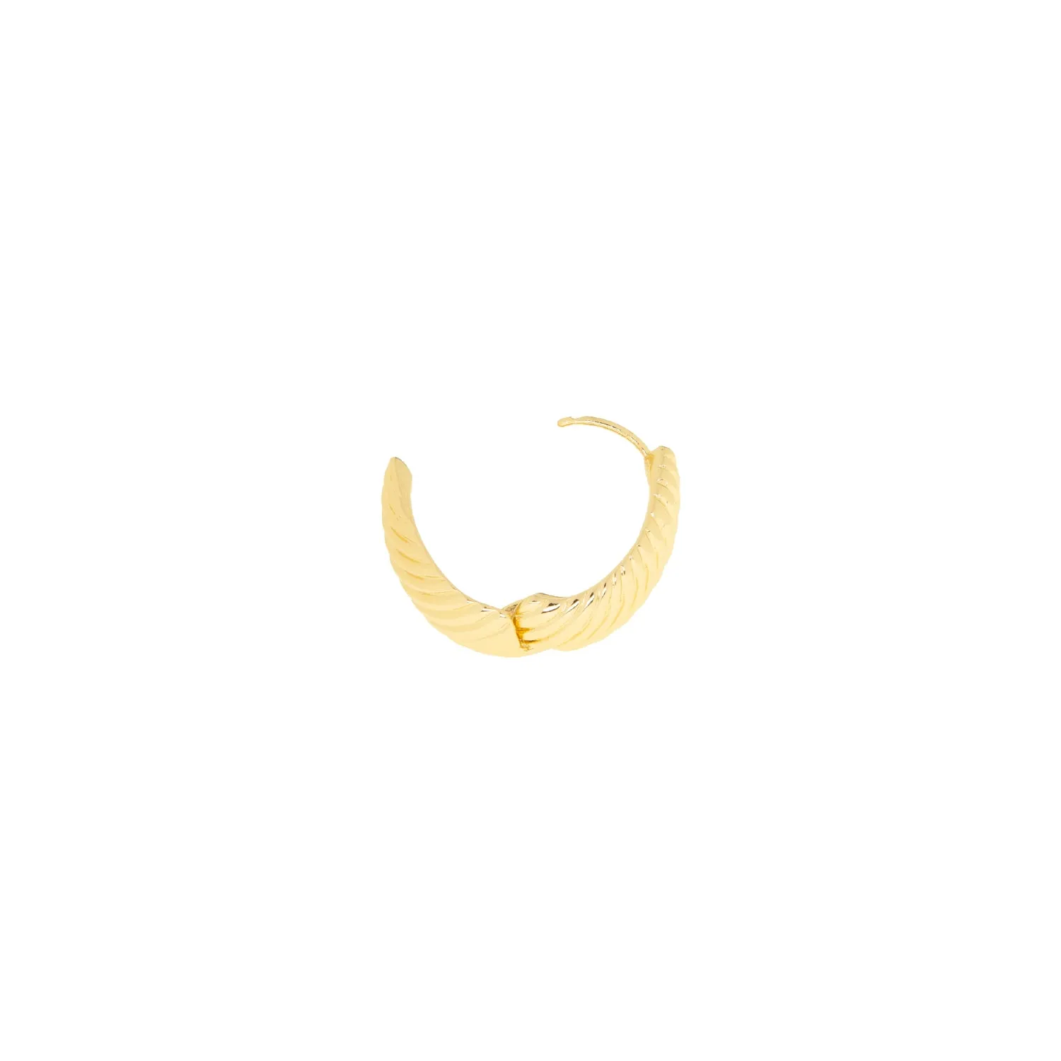 oval ribbed hinge closure earring