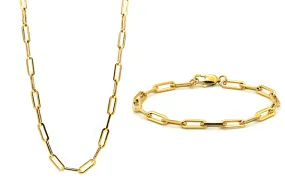 Panama Chain and Bracelet Pack in Gold