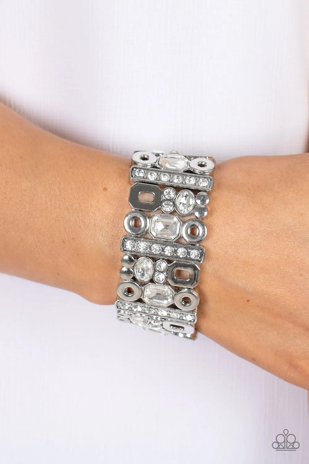 Paparazzi Dynamically Diverse - White Bracelet