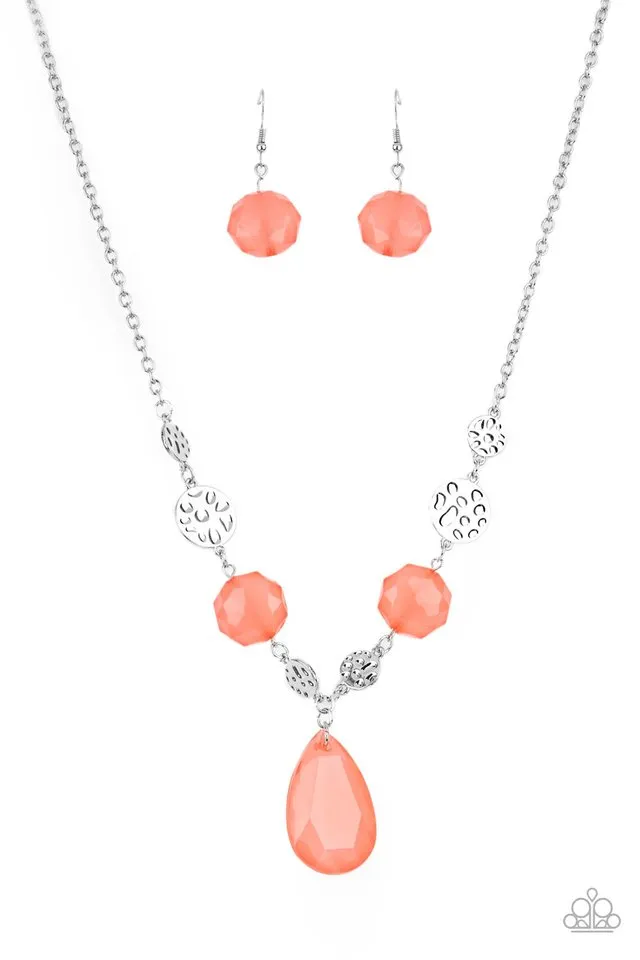 Paparazzi Necklace ~ DEW What You Wanna DEW - Orange