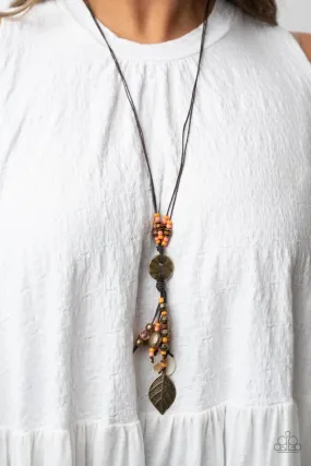 Paparazzi Necklace ~ Knotted Keepsake - Orange