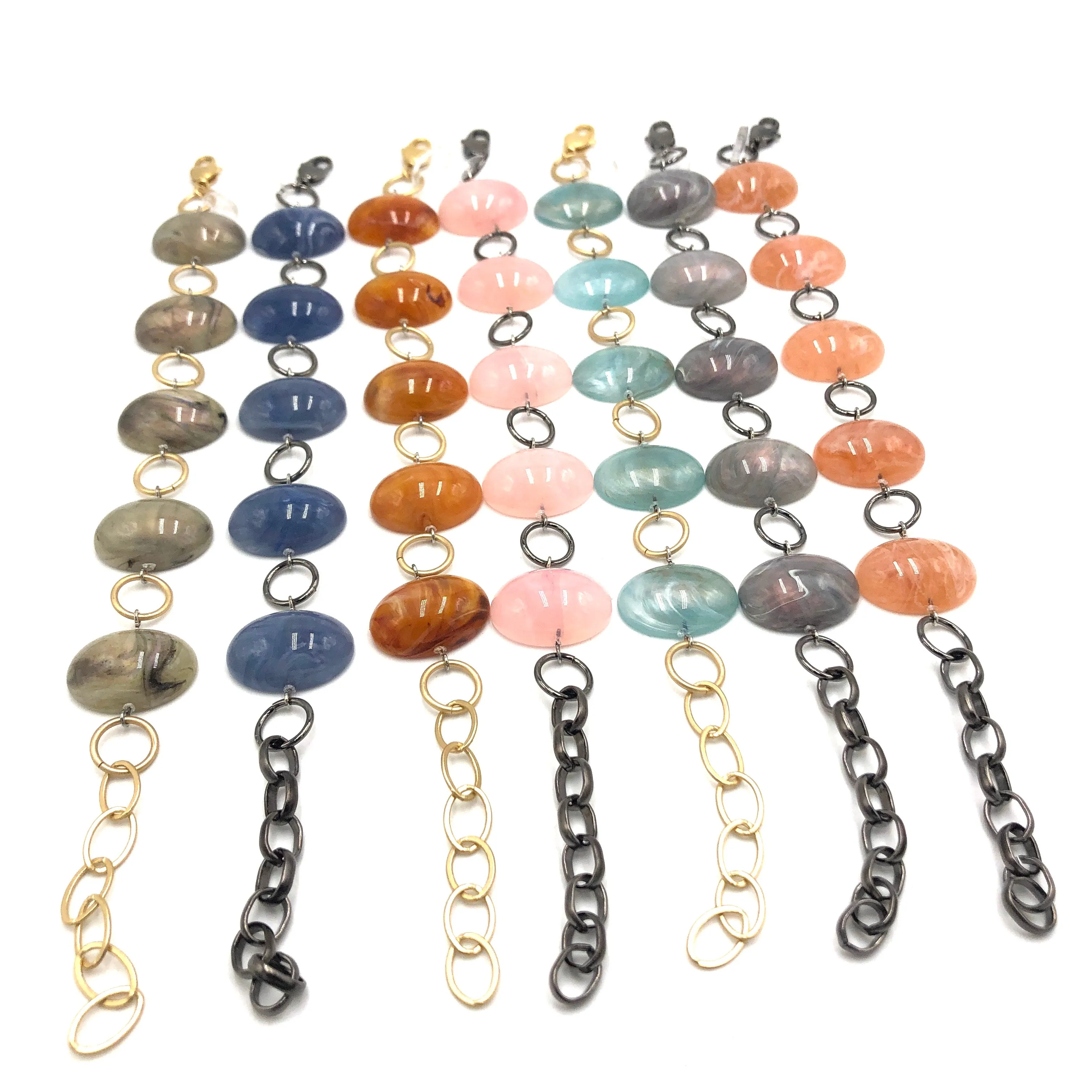 Peach Gemz Stations Bracelet