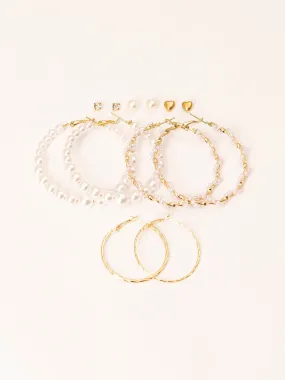 Pearly Earrings Set