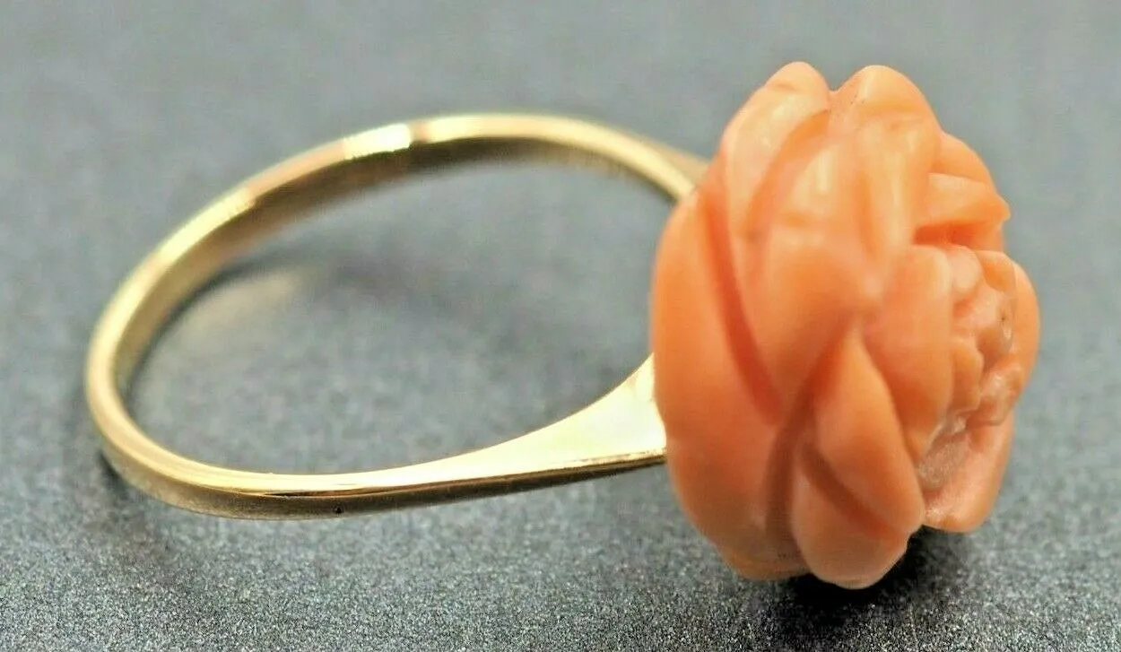 Pink Coral 18ct Yellow Gold Ring