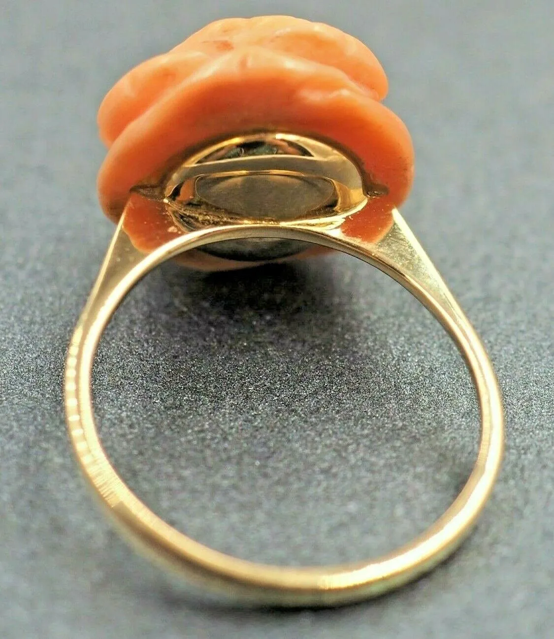 Pink Coral 18ct Yellow Gold Ring