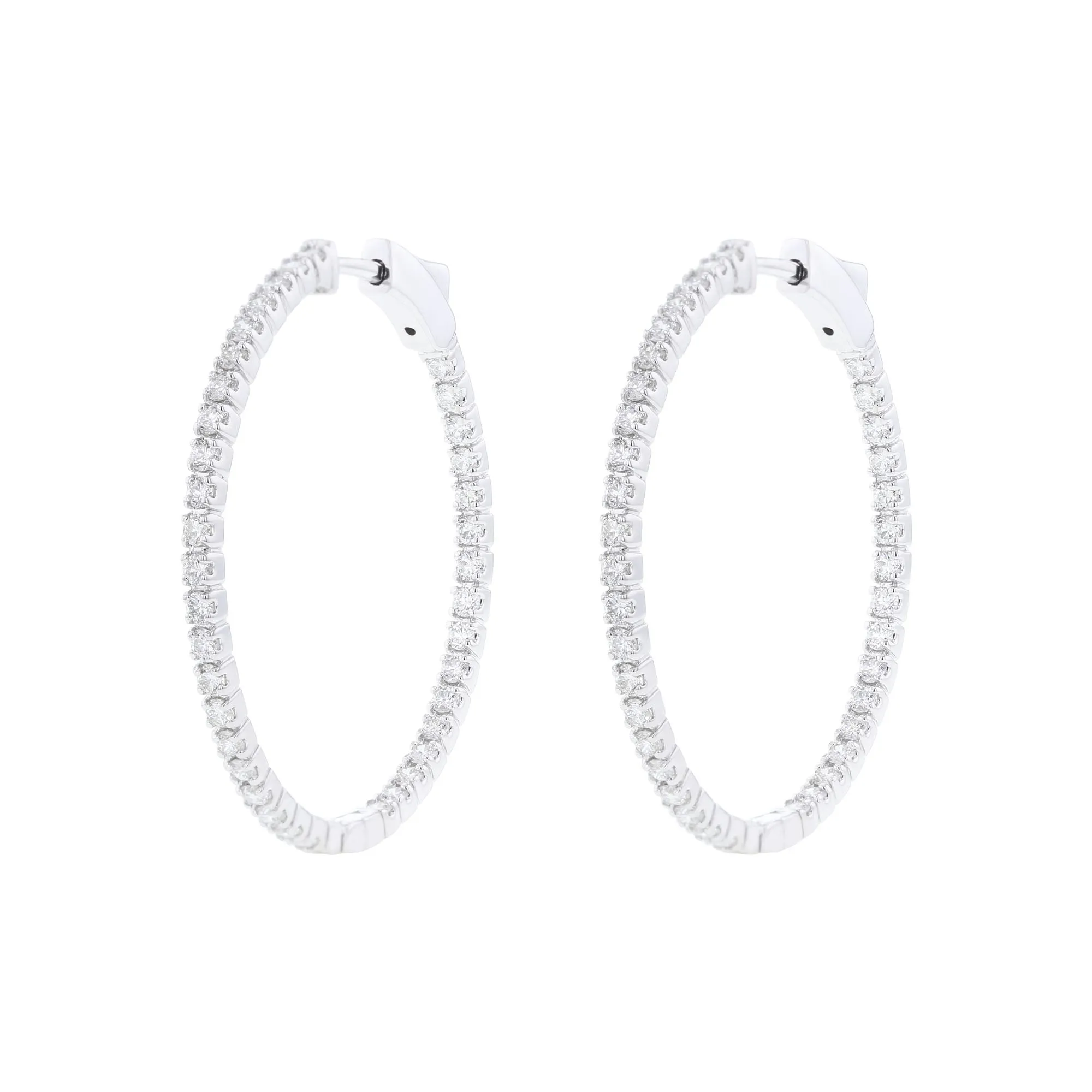 Polaris Diamond Inside Out Hoop Earrings 1 1/2ct