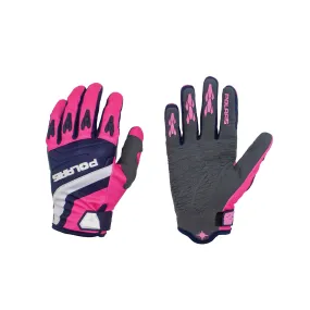 Polaris  Navy Pink Off-Road Riding Gloves Silicone Grips Padded Palms Offroad