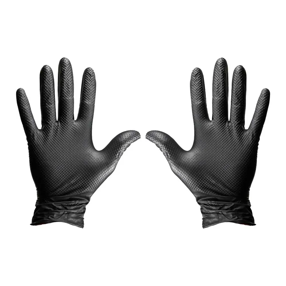 PROVAL Blax HD Heavy Duty Disposable Black Nitrile Gloves x 50 Pack Textured M - XXL