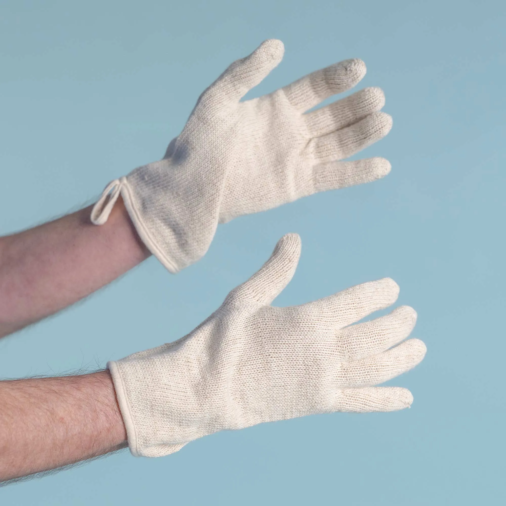 PURITY Elastic-free Organic Linen Gloves (with Organic Cotton) (No Latex, No Polyester, No polyamide, No Nylon, No Plastic, No Synthetics) (100% Biodegradable)