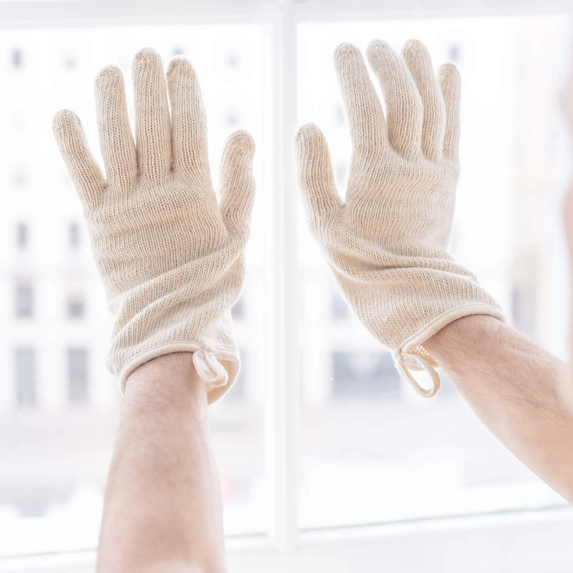 PURITY Elastic-free Organic Linen Gloves (with Organic Cotton) (No Latex, No Polyester, No polyamide, No Nylon, No Plastic, No Synthetics) (100% Biodegradable)