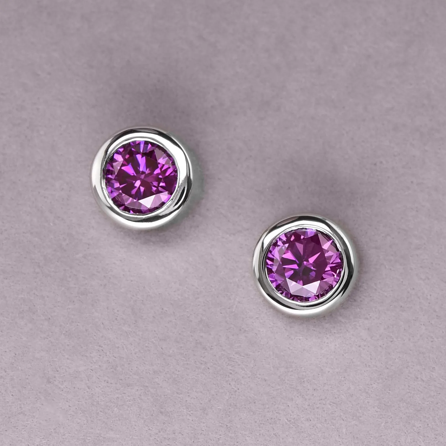 Purple Diamond Studs