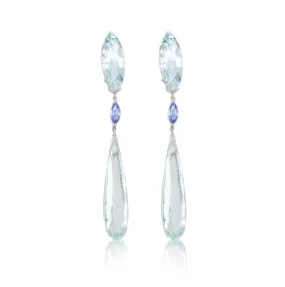 "Flowers Sun" Aquamarine Earrings