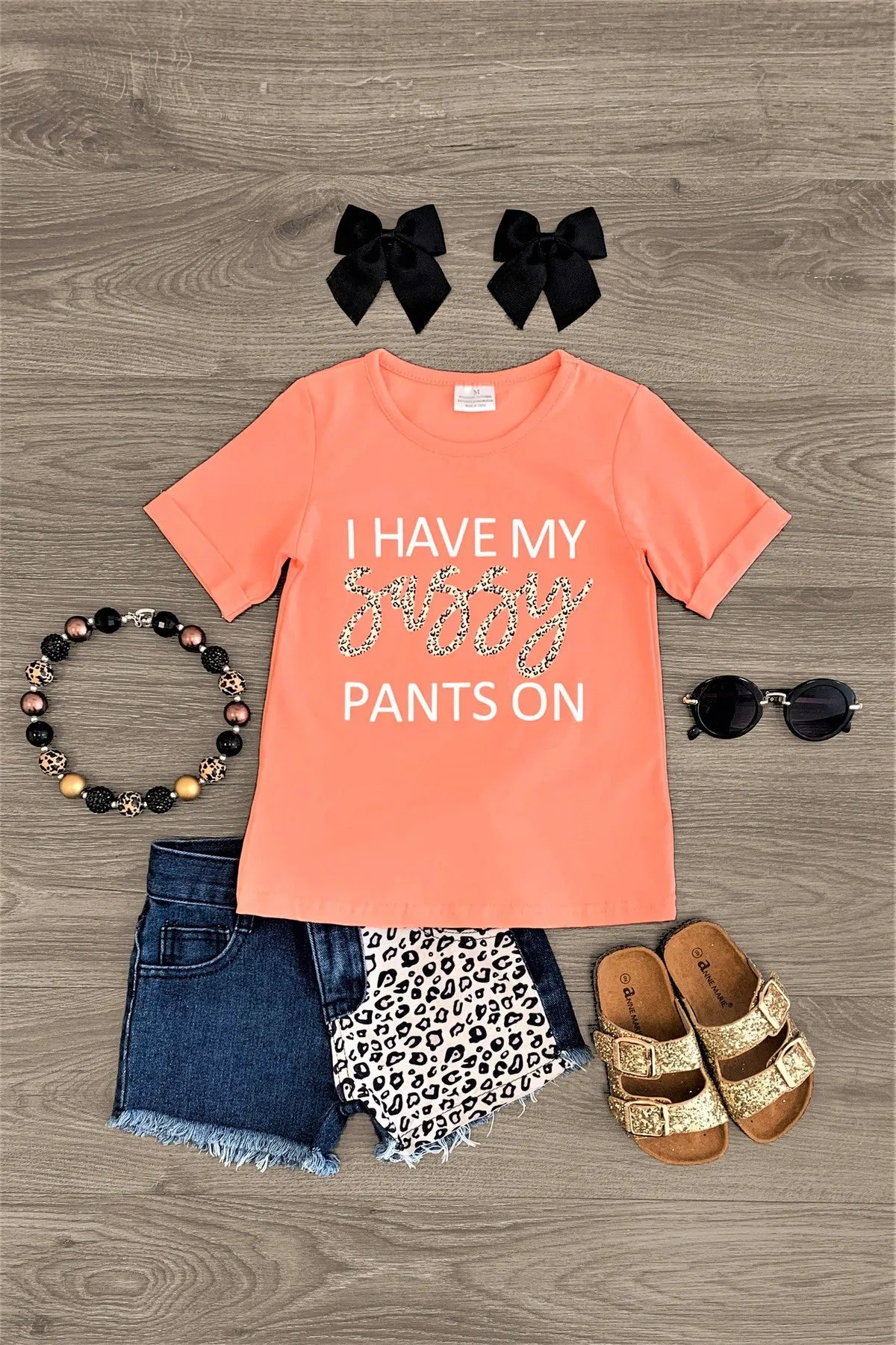 "I Have My Sassy Pants On" Denim Short Set