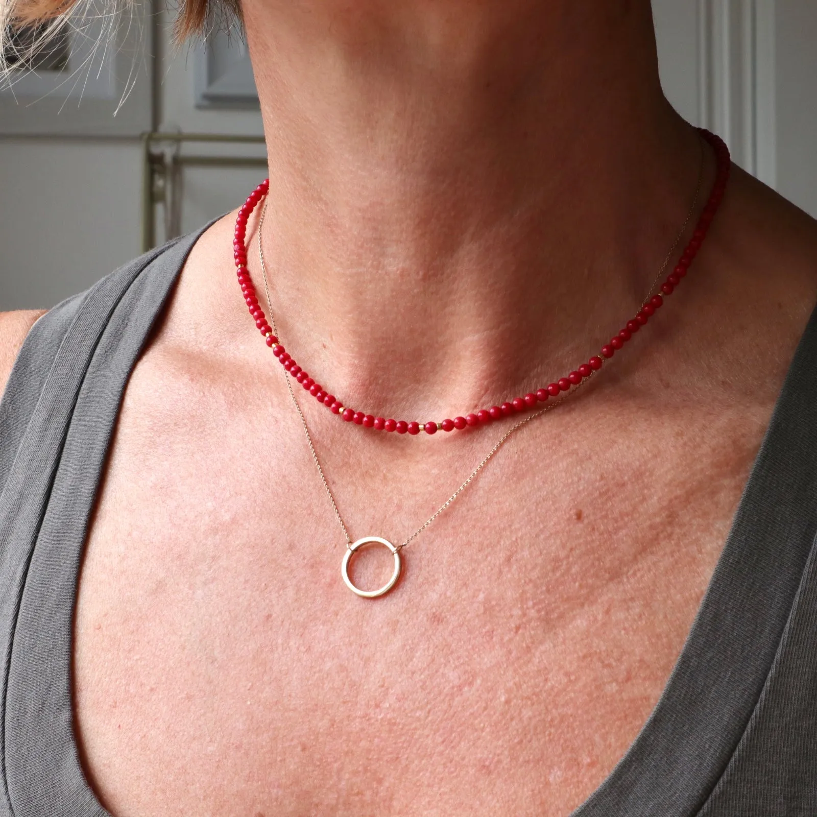 Red Coral Strand Necklace