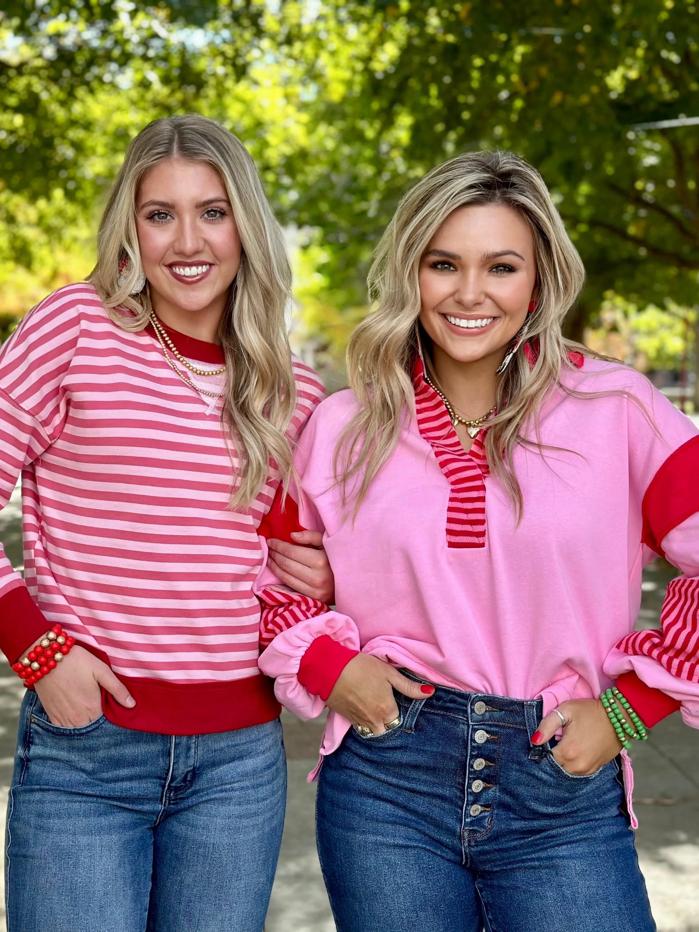 Rosy Pink Striped Top