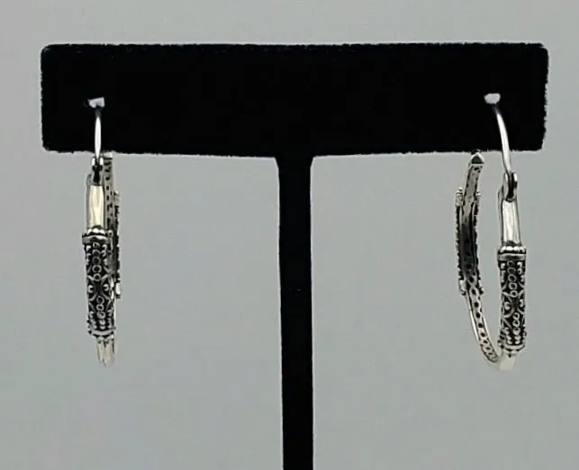 Sarda - Vintage Sterling Silver Hoop Earrings