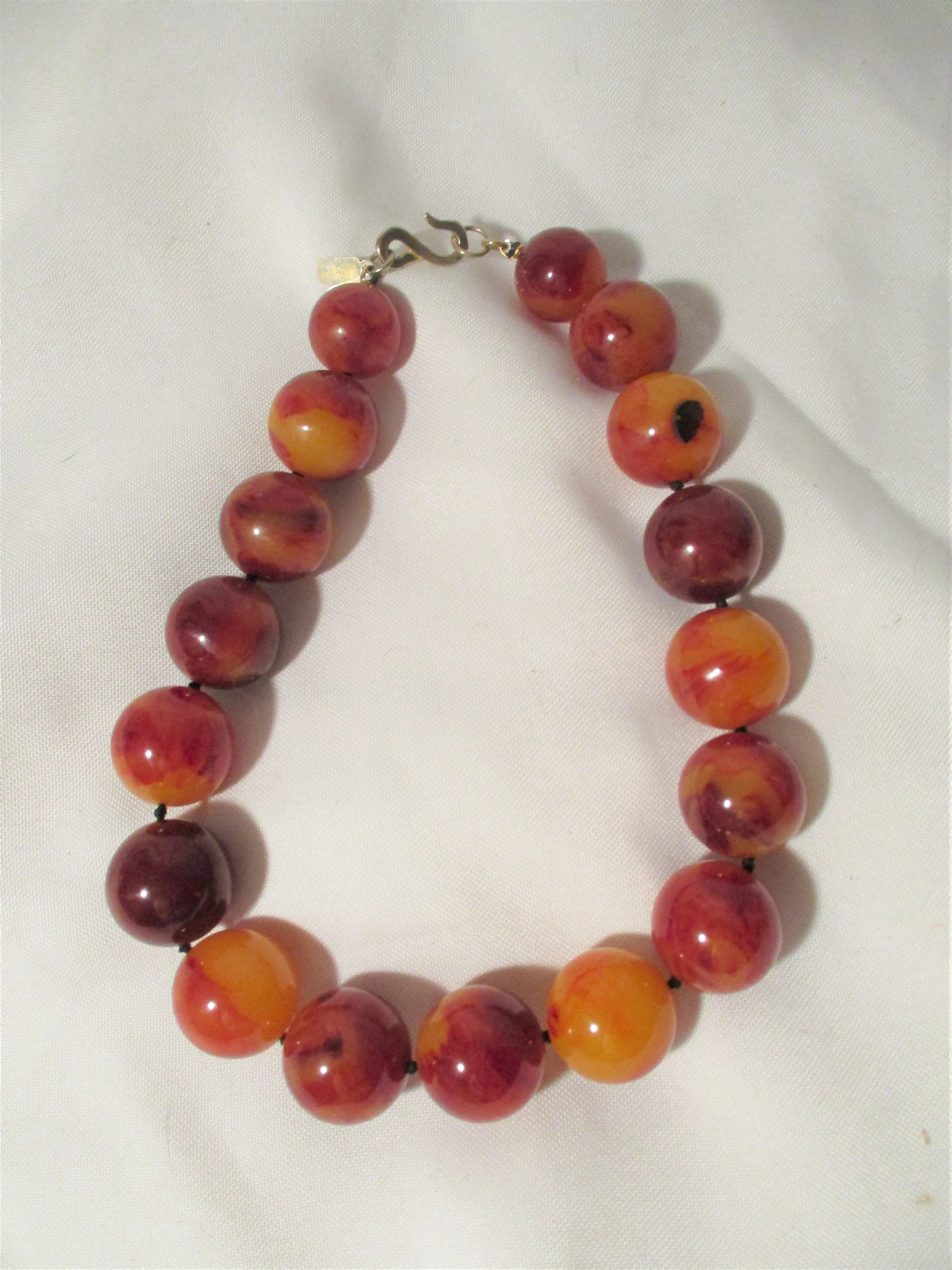 Set 2 KENNETH LANE Tribal Asia Ethnic Chunky Bead NECKLACE Amber Coral Color Runway Style