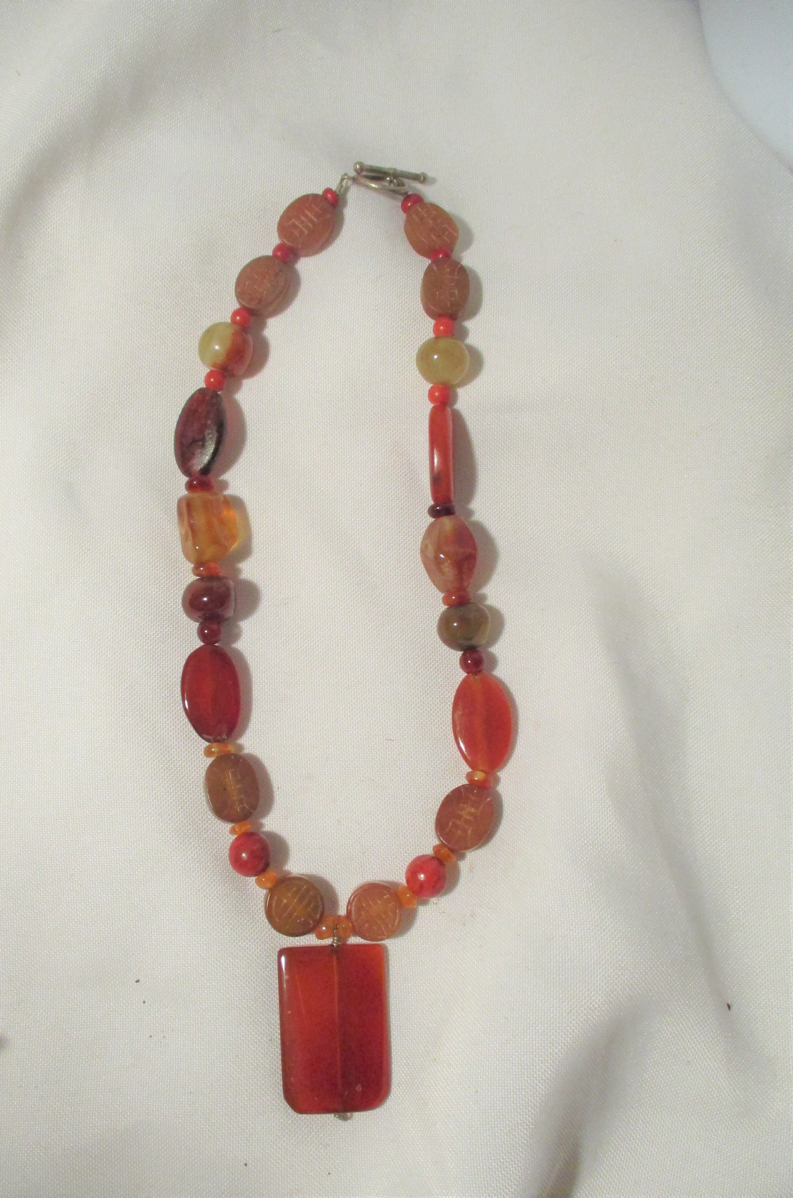 Set 2 KENNETH LANE Tribal Asia Ethnic Chunky Bead NECKLACE Amber Coral Color Runway Style