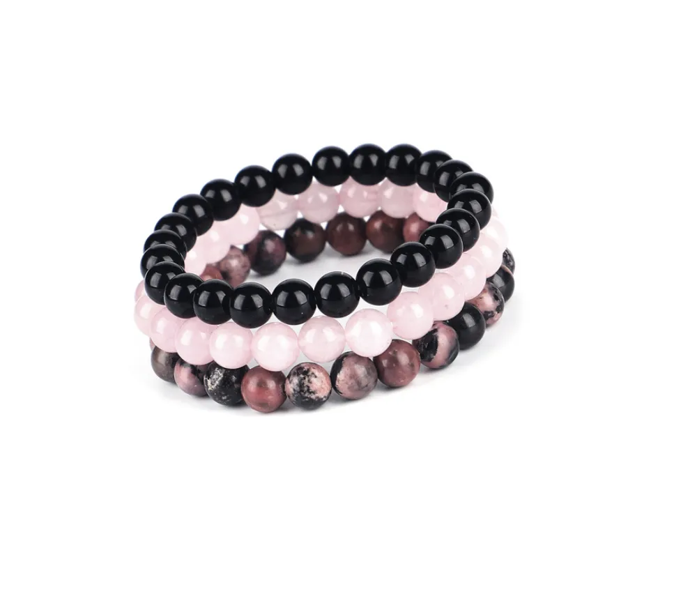 Set Bracelet Natural Stone Beaded Bracelet Unisex Three-piece