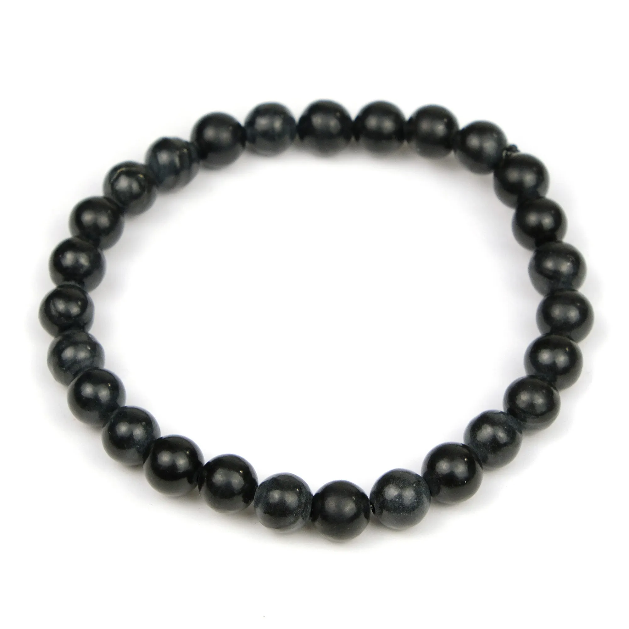 Shungite 8mm Smooth Rounds Stretch Bracelet