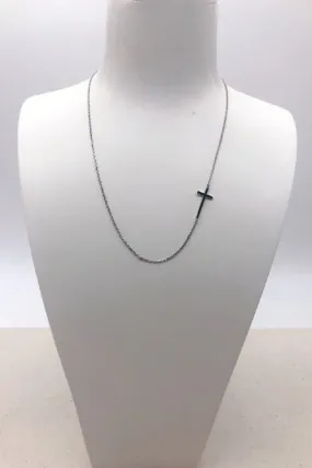 Side Cross Necklace