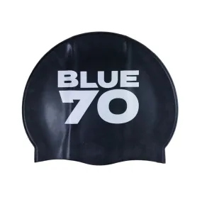 SILICONE SWIM CAP LOGO BLUE70