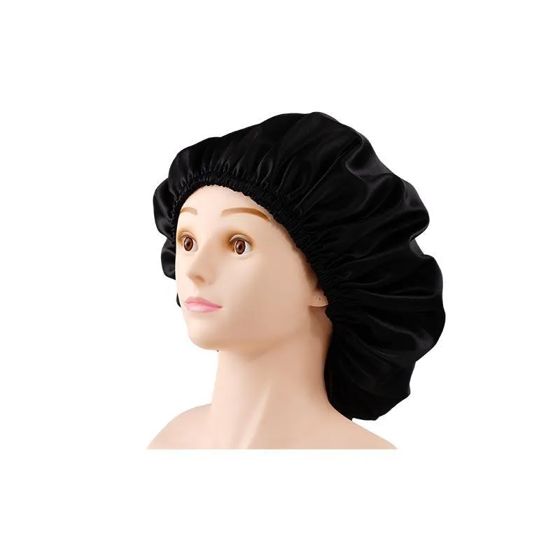 Silk Sleep Cap Black - Dropshipping