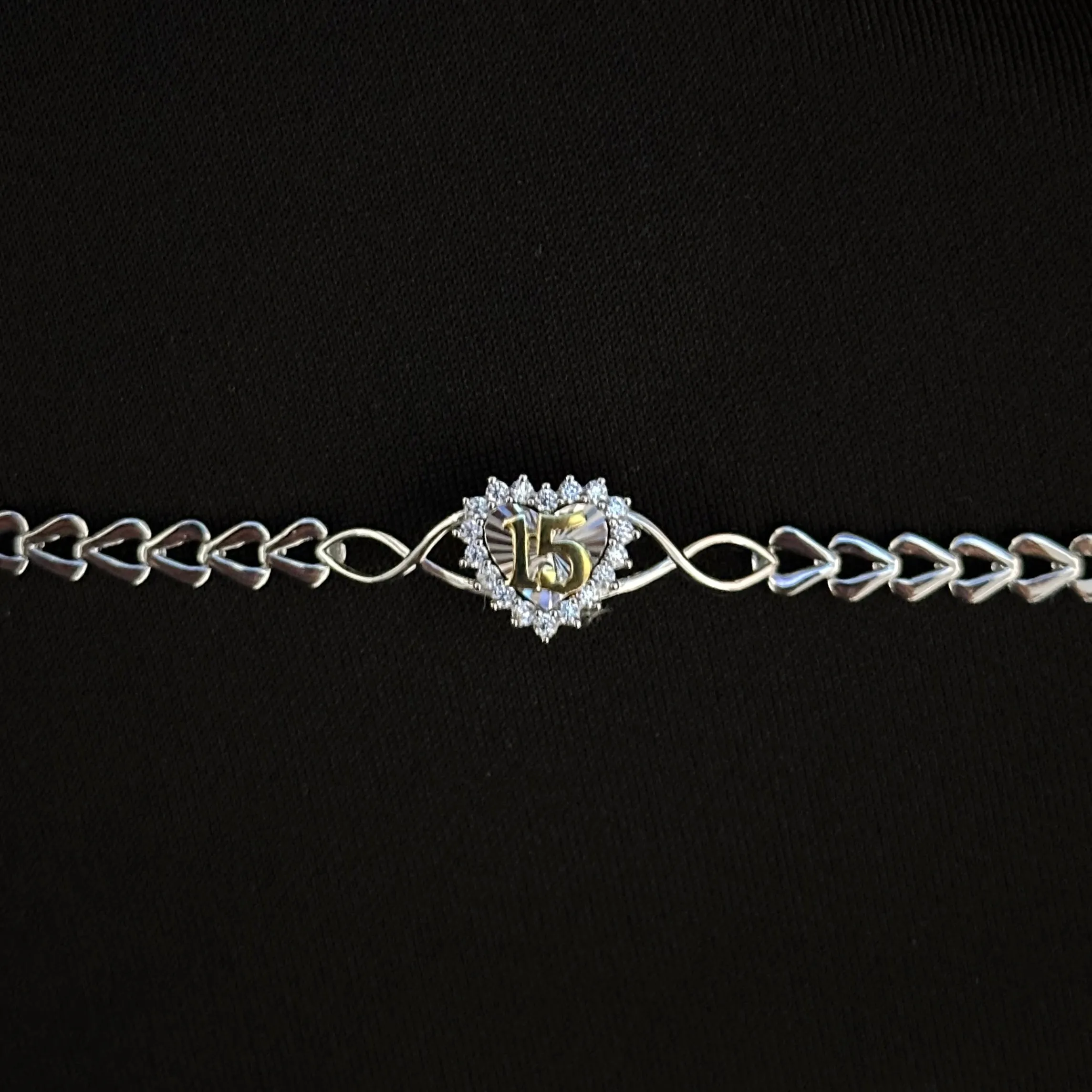 Silver 15 años bracelet - quinceañera - 15 years