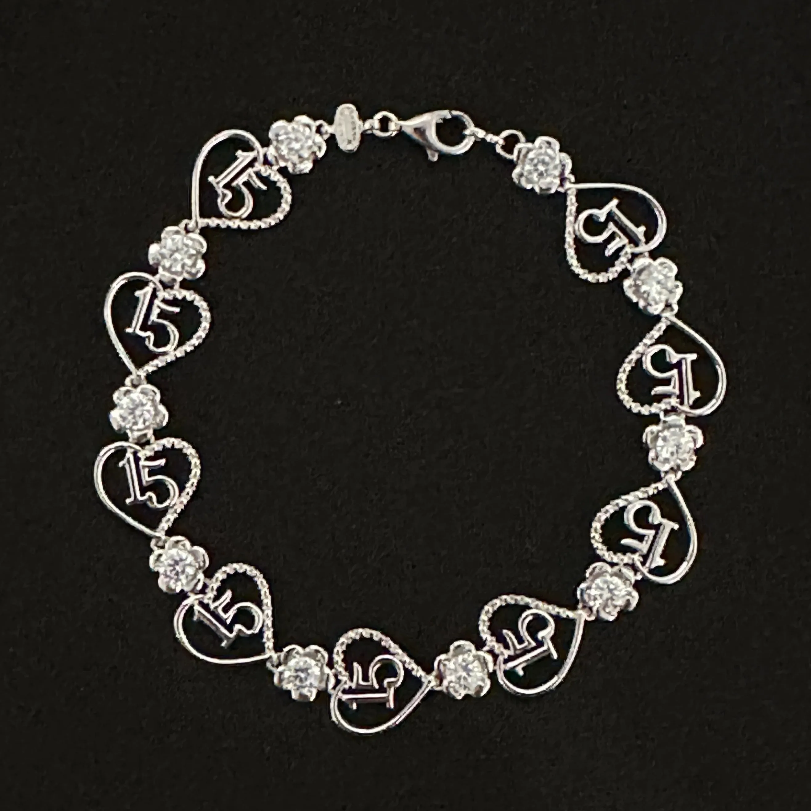 Silver 15 años bracelet - quinceañera - 15 years