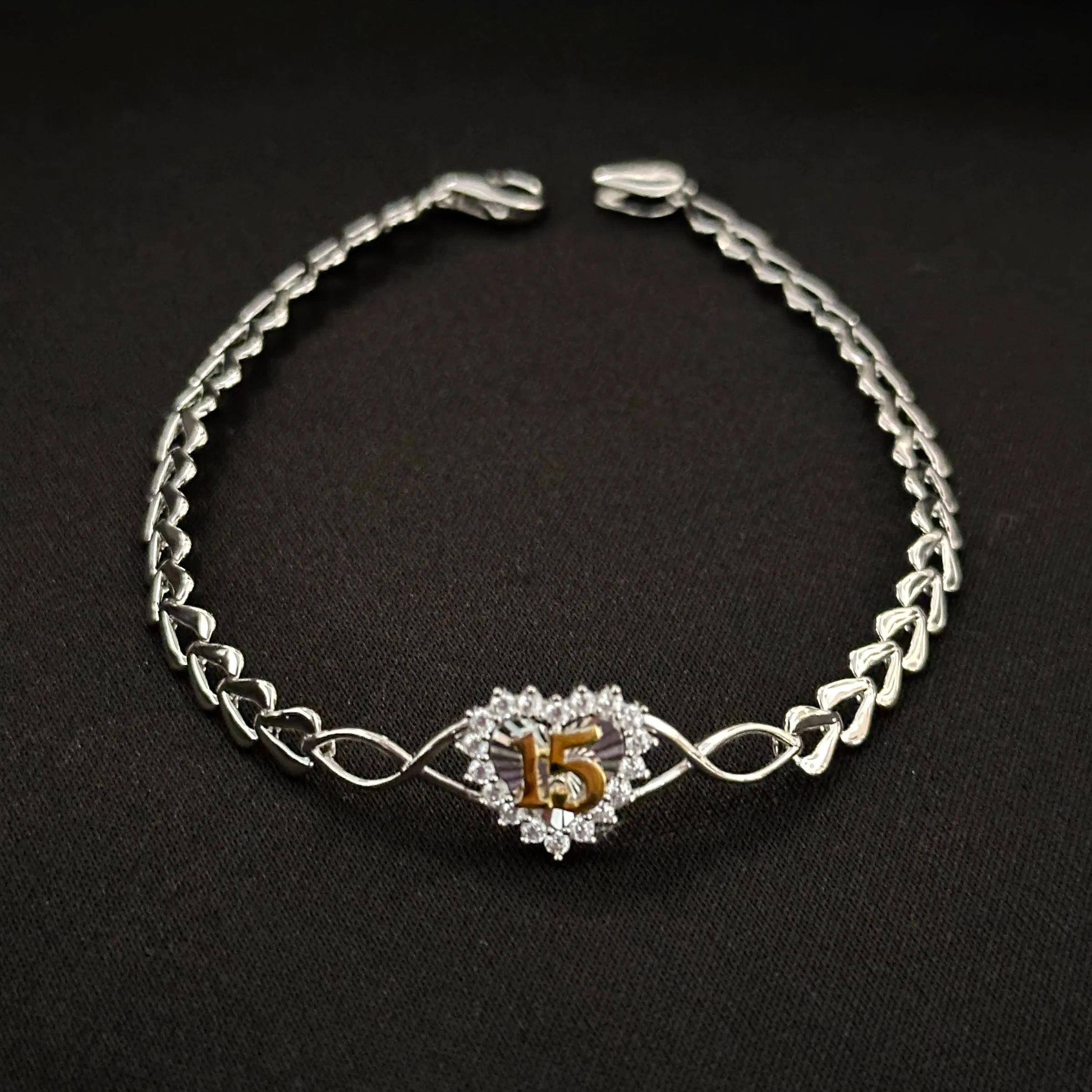 Silver 15 años bracelet - quinceañera - 15 years