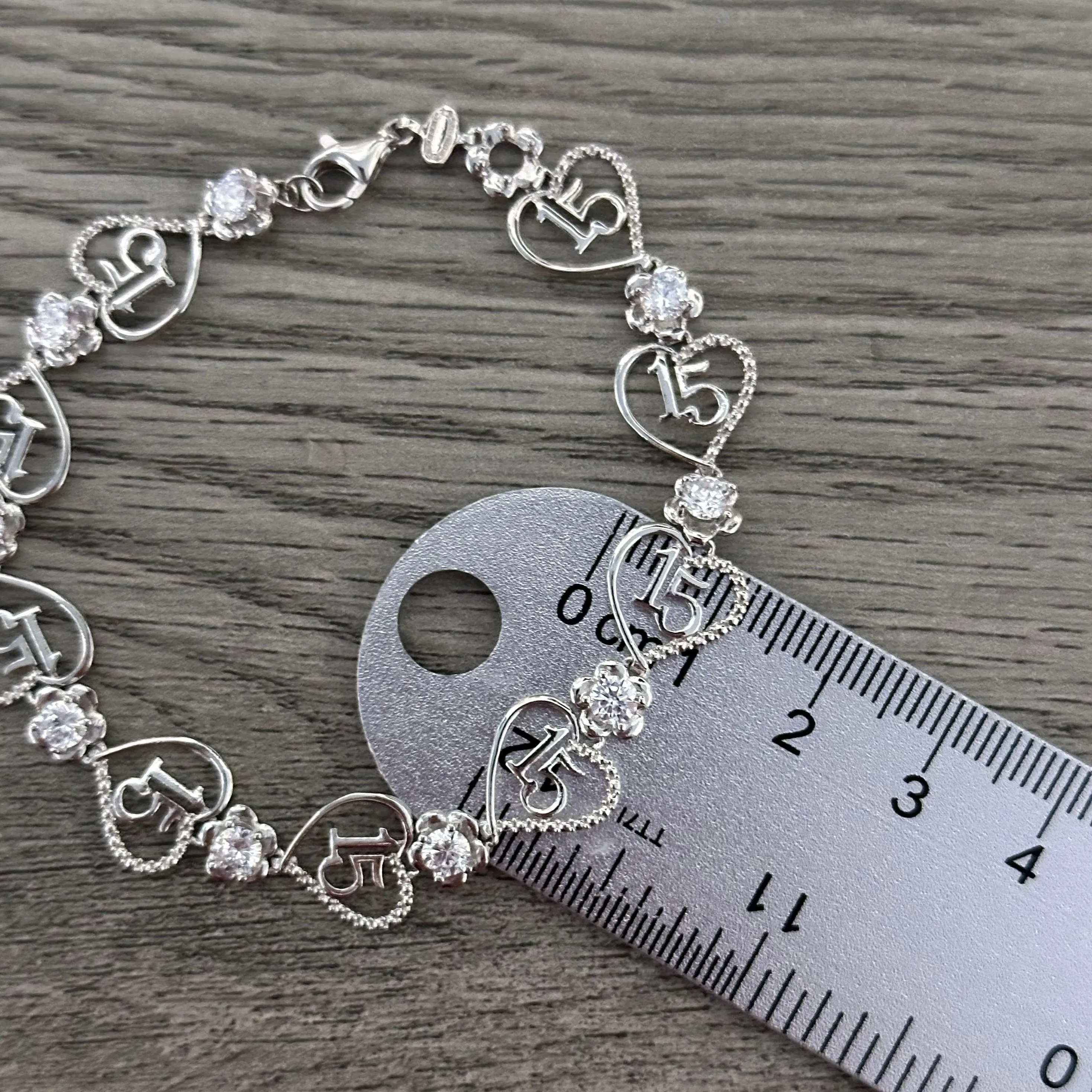 Silver 15 años bracelet - quinceañera - 15 years