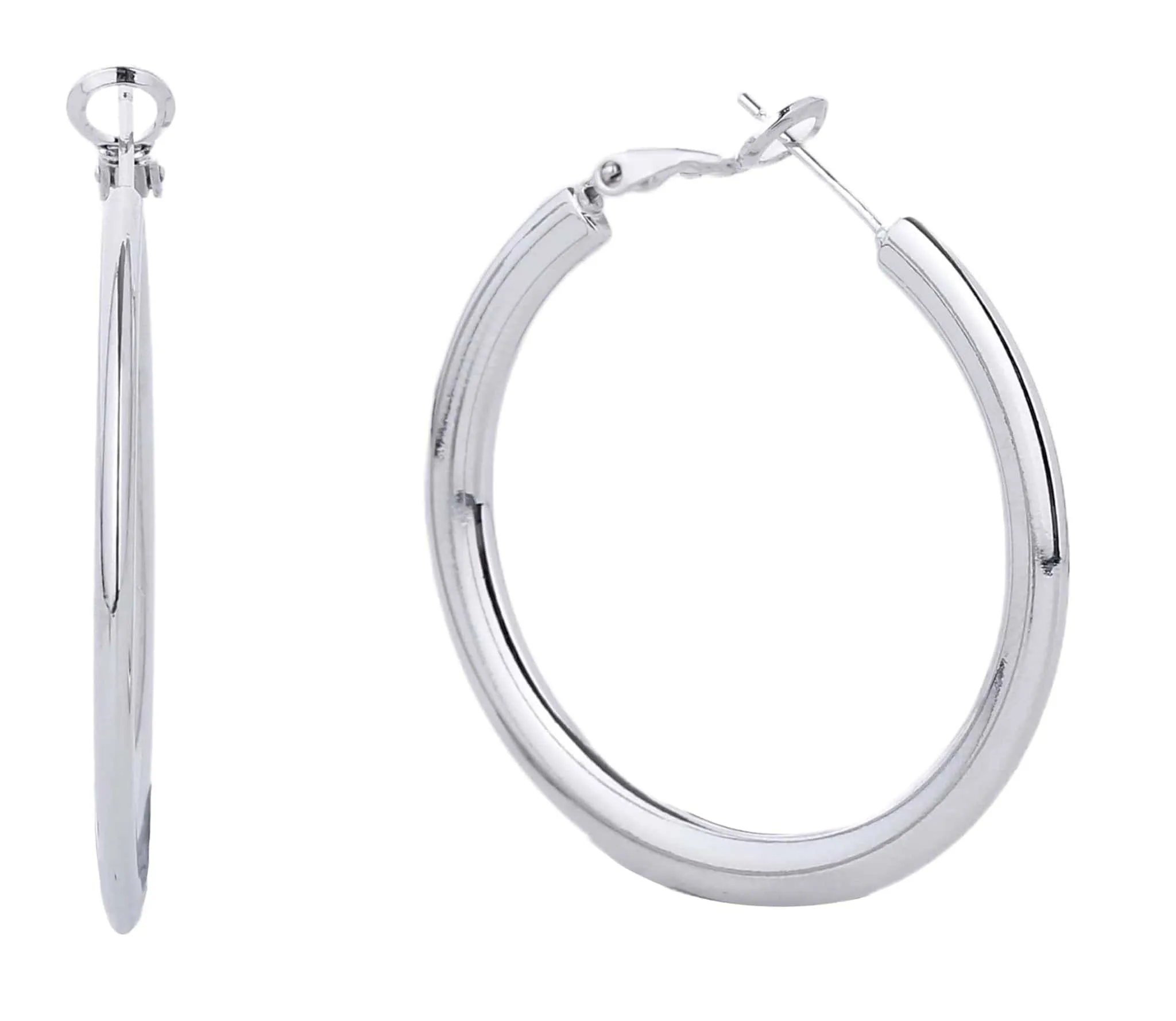 SJE310011 14K Gold Metal Omega Closure Hoop Earrings