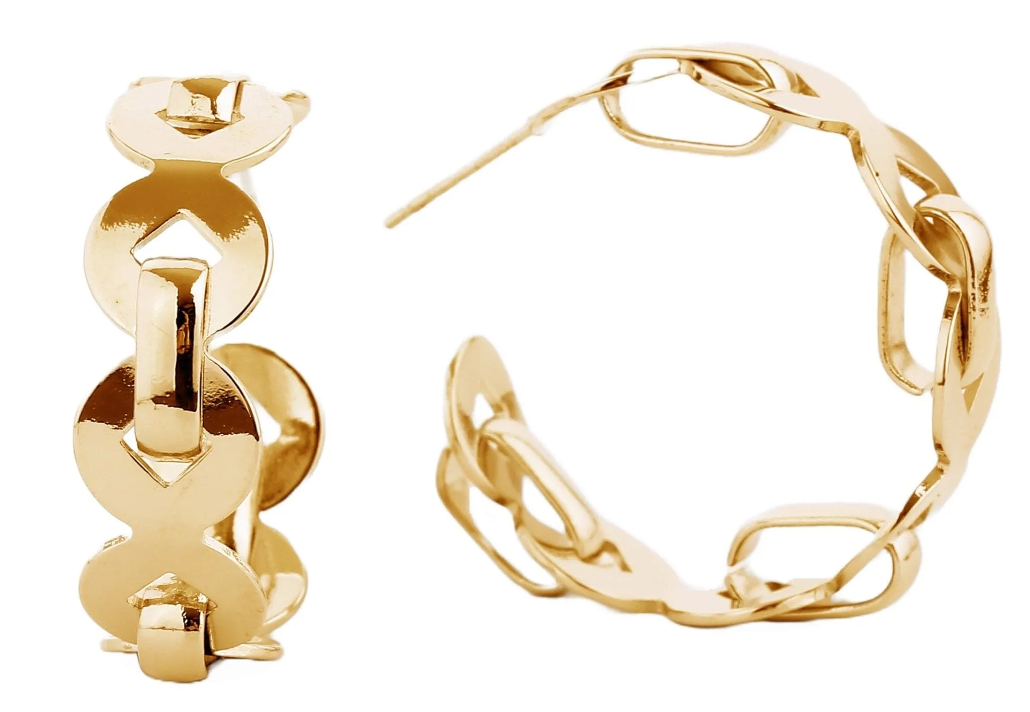 SJE310413 14K Dipped Post Hoop Earrings