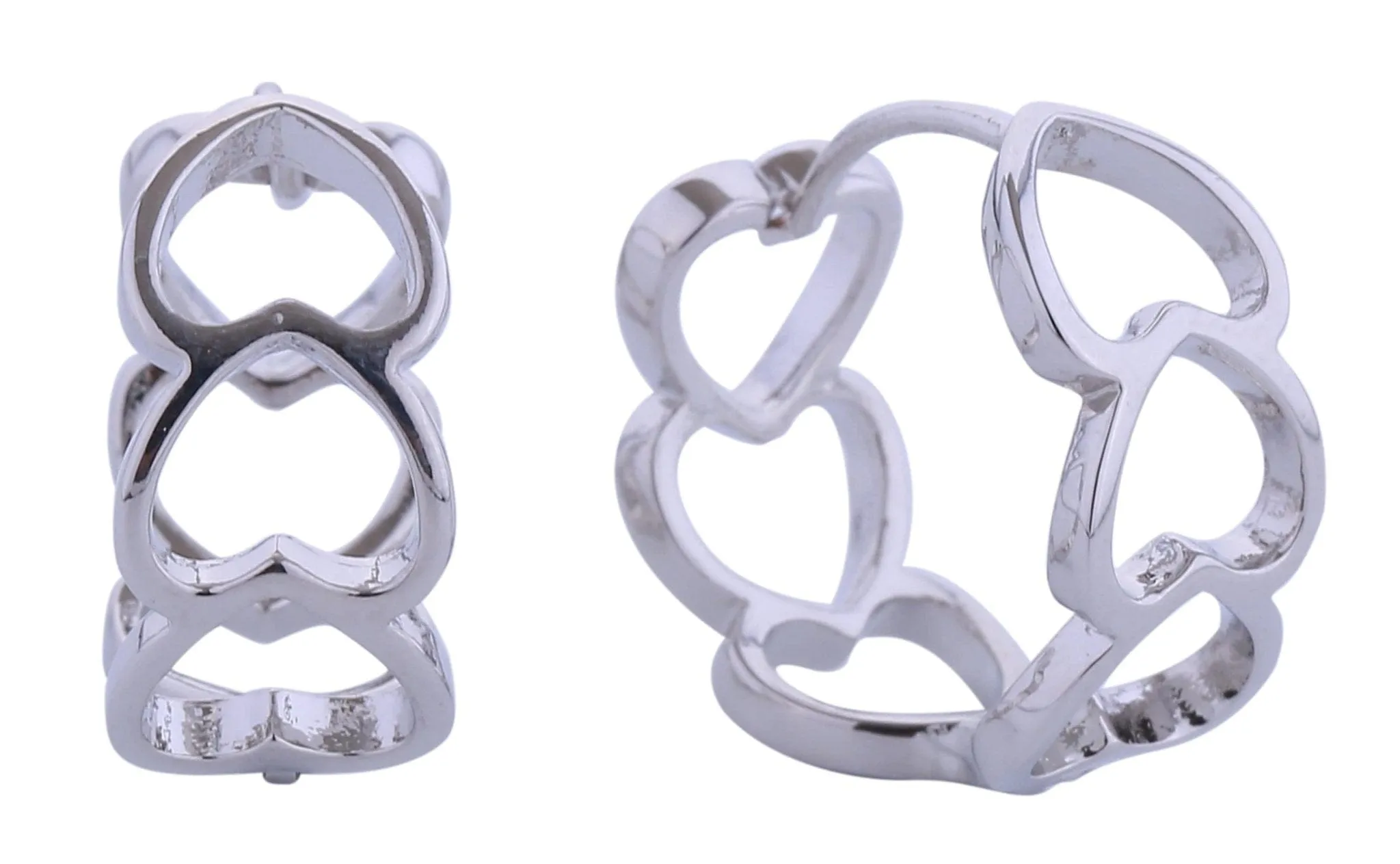 SJE311003 14K Dipped Link Hearts Hoop Earrings