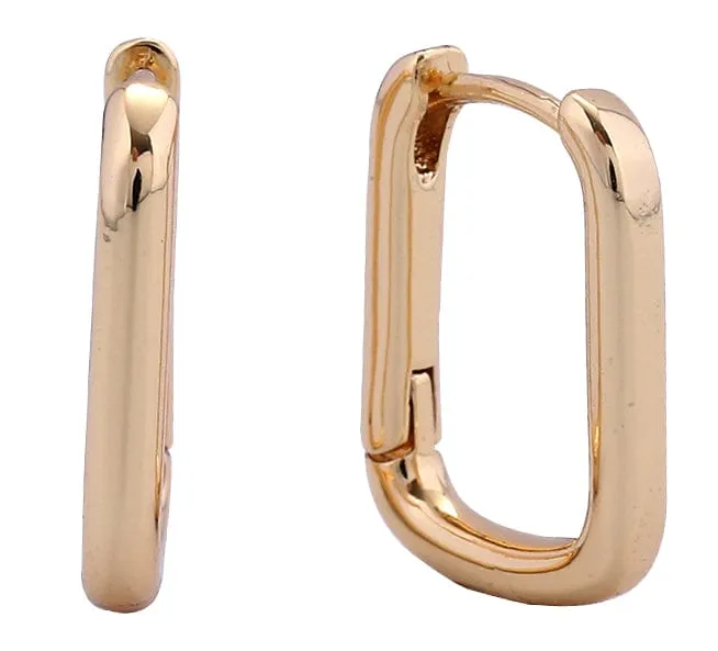 SJE311083 14K Dipped Mini Rectangular Hoop Earrings