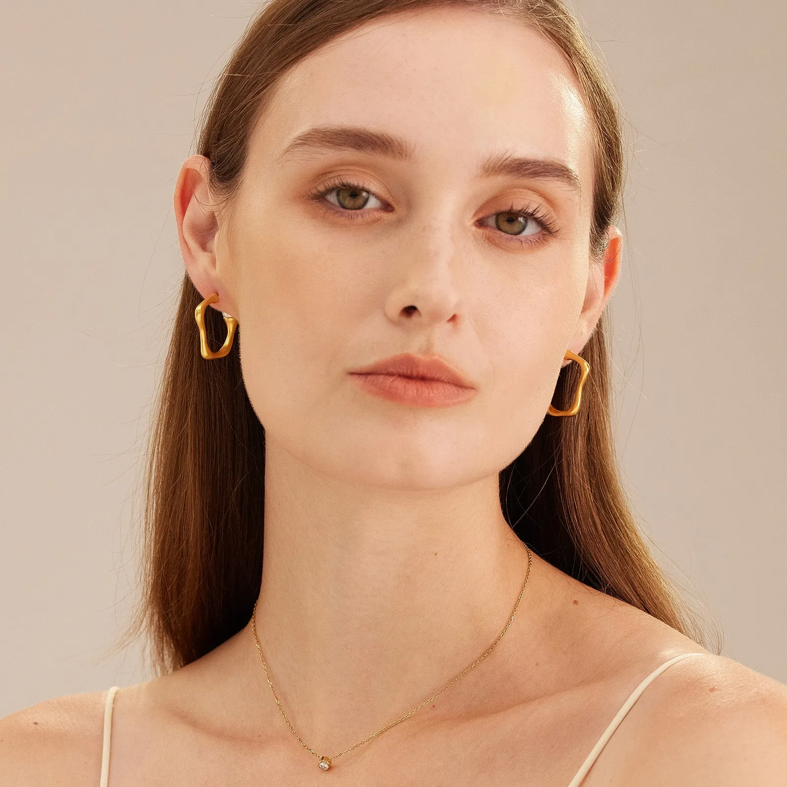 Squiggle Wavy Large Hoop Earrings