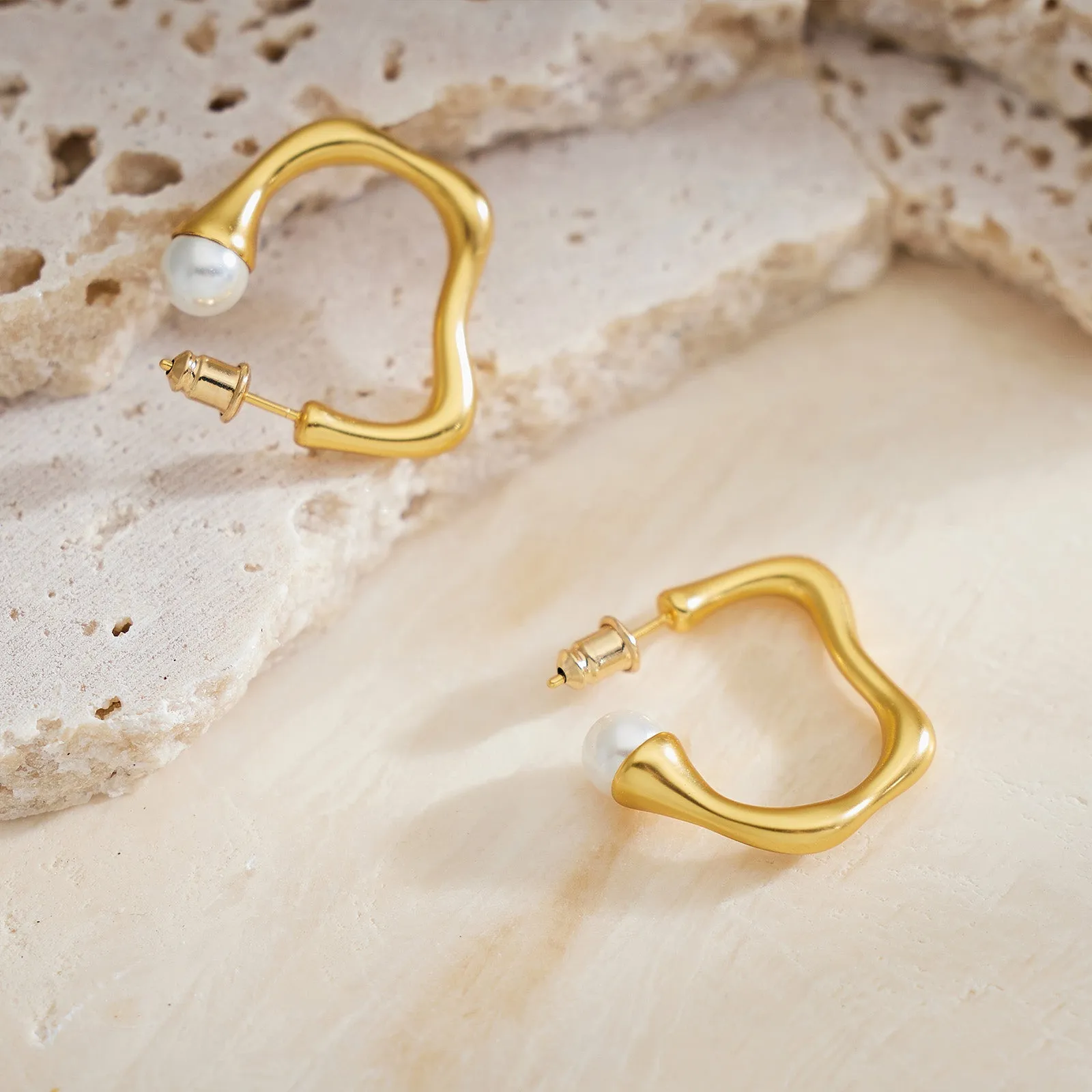 Squiggle Wavy Large Hoop Earrings