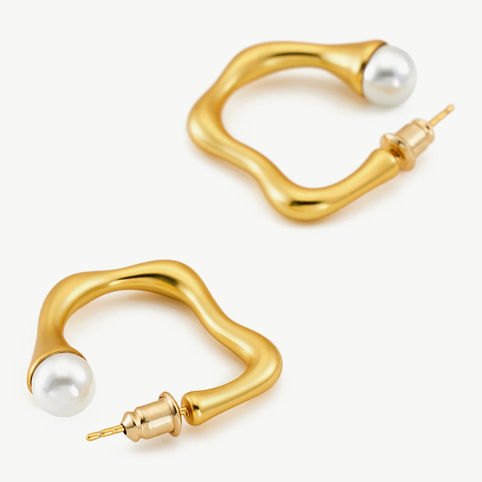 Squiggle Wavy Large Hoop Earrings