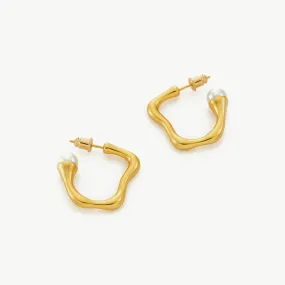 Squiggle Wavy Large Hoop Earrings