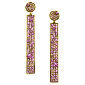 Stardust Earrings Yellow Gold Pink Sapphire