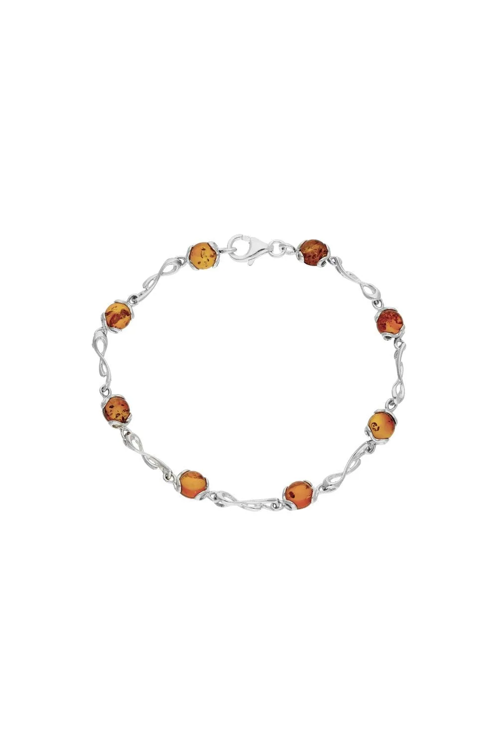 Sterling Silver Amber Designer Bracelet