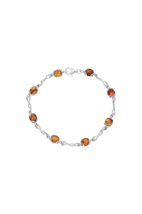 Sterling Silver Amber Designer Bracelet