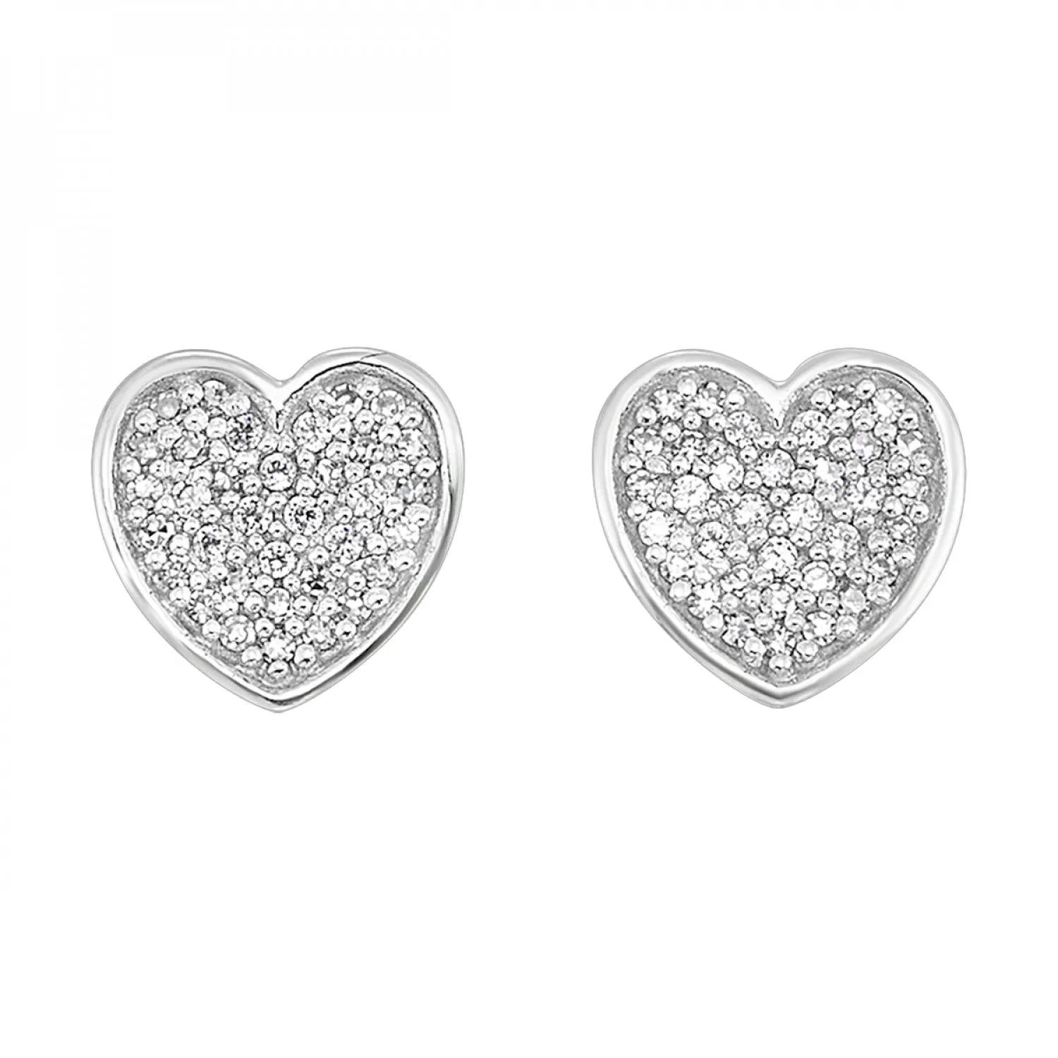 Sterling Silver Diamond Earrings