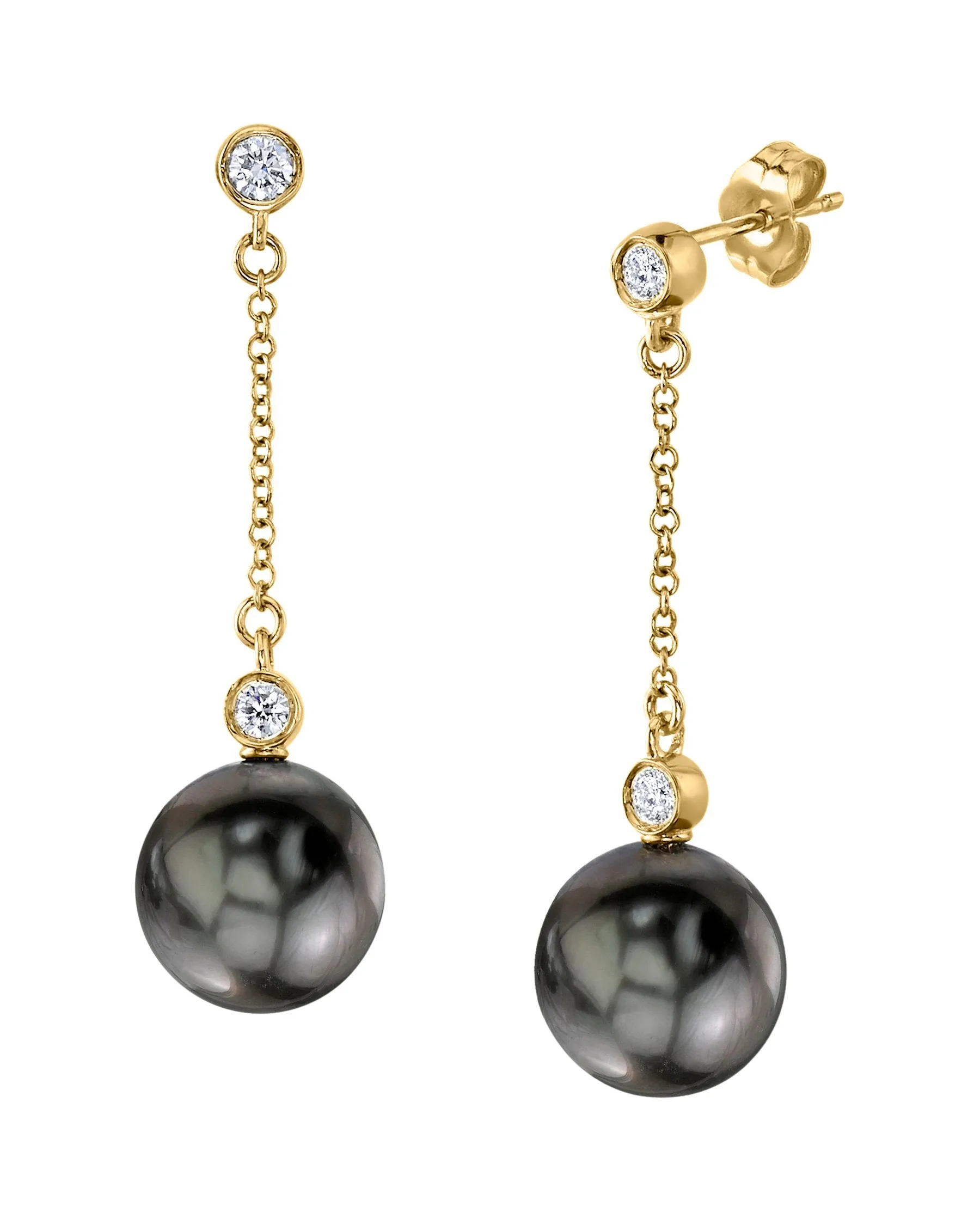 Tahitian South Sea Pearl & Diamond Leana Earrings