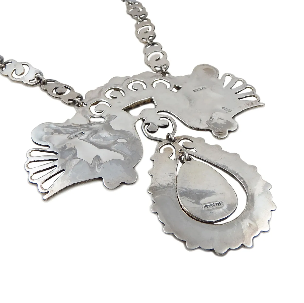 Taxco Sterling Silver Statement Lovebird Necklace