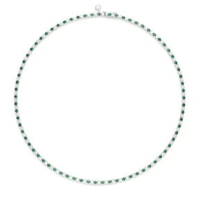 Tennis | Classic Diamond and Emerald Tennis Necklace